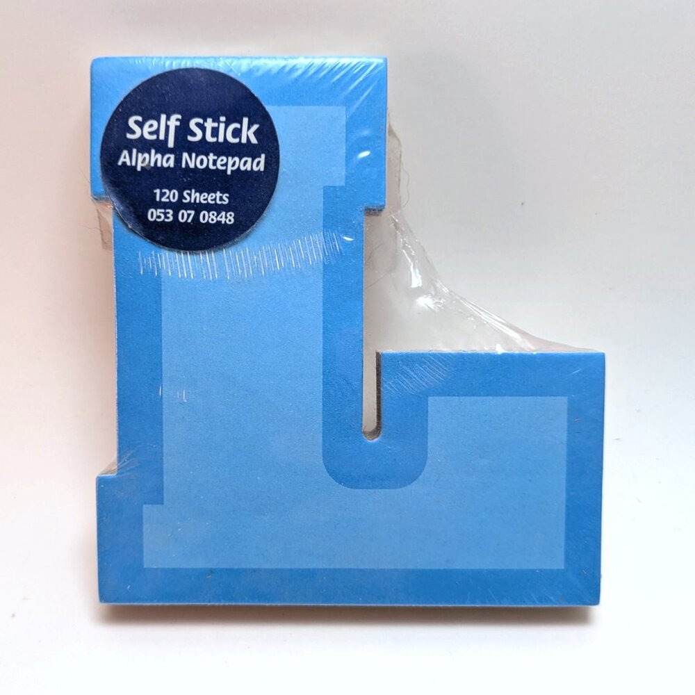 Letter L Shaped Sticky Notes Notepad Blue Self-Stick Pads Writing Office School